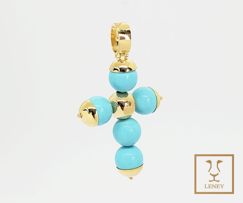 CRUZ 34MM ALTO 5 TURQUESAS