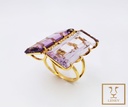 ANILLO AMATISTA DOBLE RECTANGULO