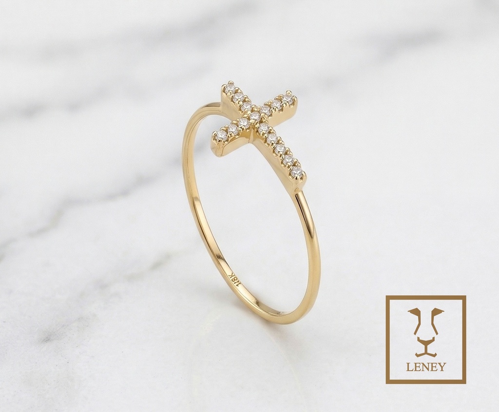 ANILLO CRUZ 11X8MM CON CIRCONES