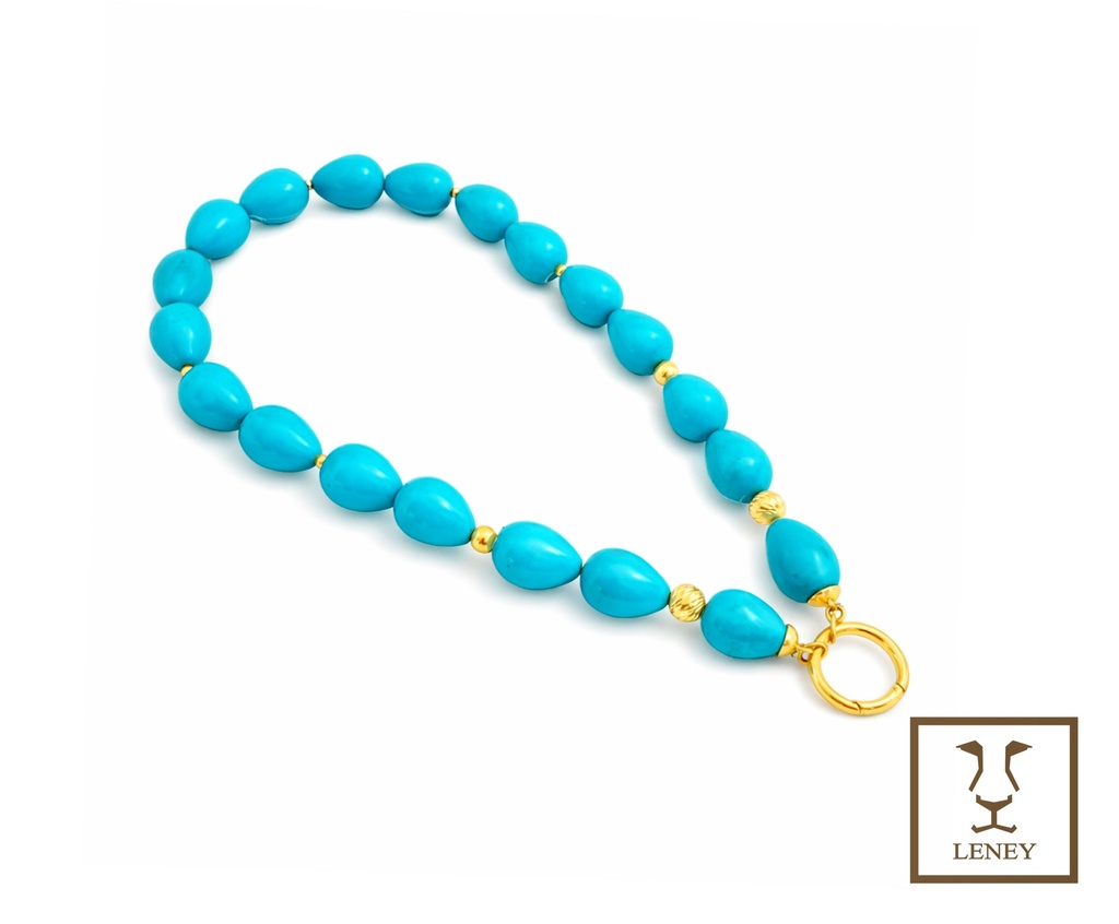 COLLAR TURQUEZAS GOTAS DE 18X14MM