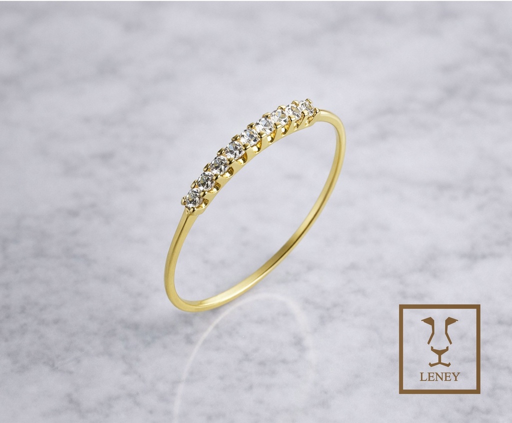 ANILLO CINTILLO DE 11 CIRCONES