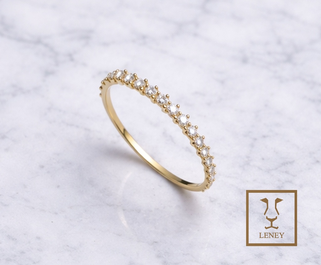 ANILLO CINTILLO DE 15 CIRCONES