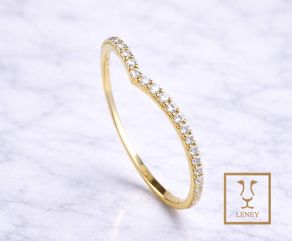 ANILLO CINTILLO EN V DE