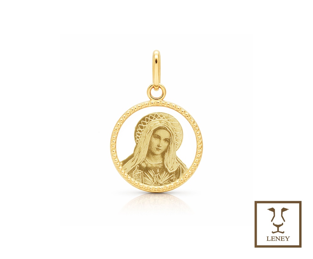 MEDALLA VIRGEN FOTOGRABADA Y CALADA