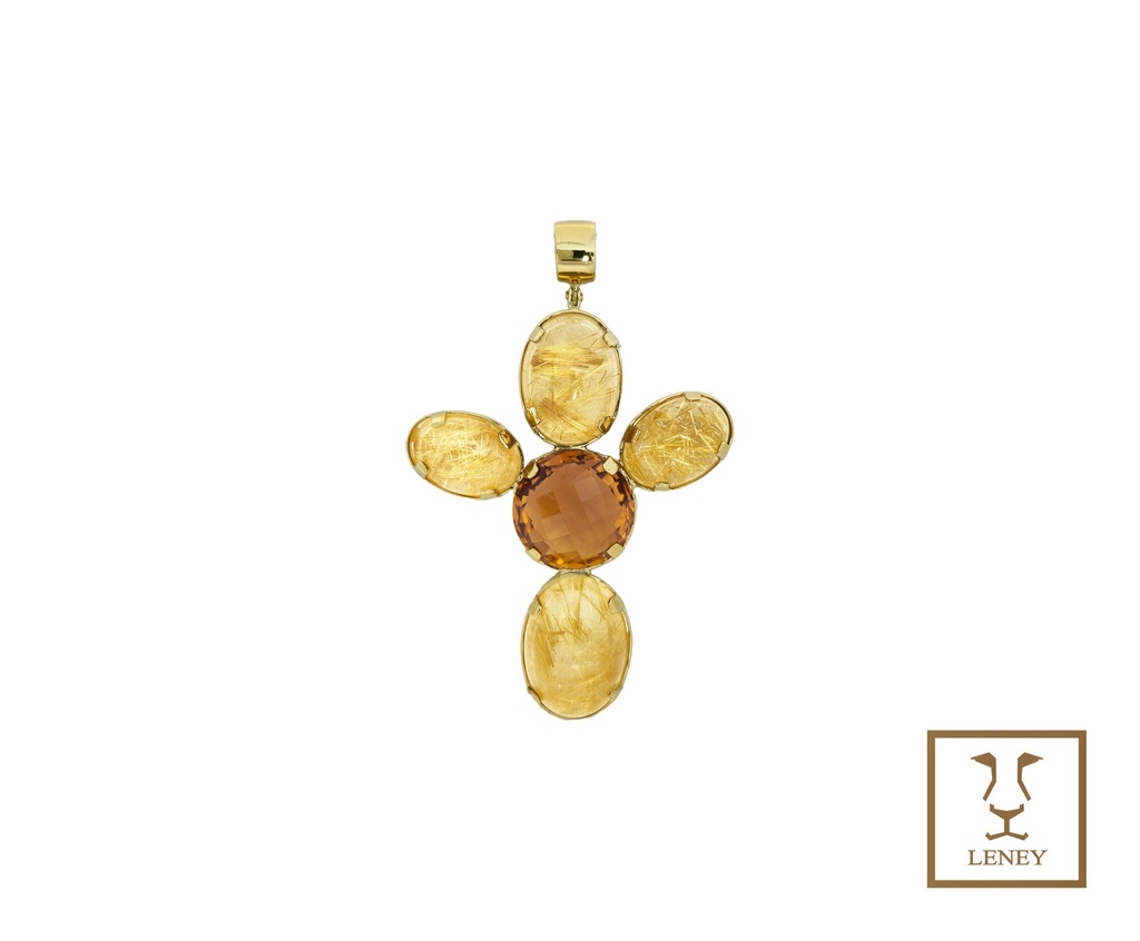 CRUZ QUARZOS RUTILADOS OVALADOS