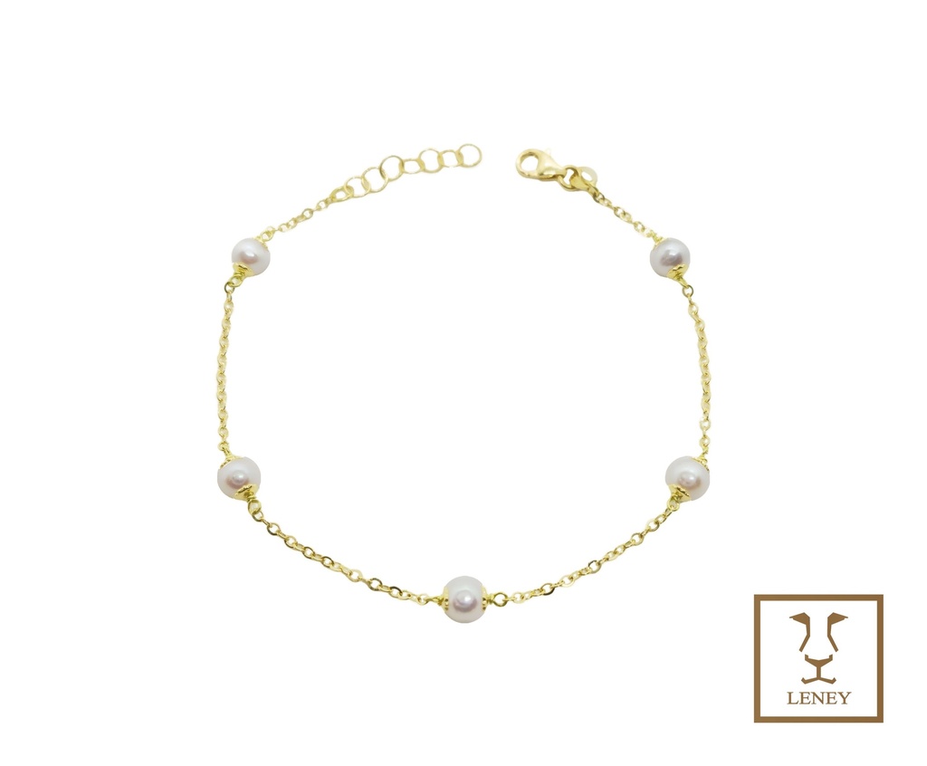 PULSERA 5 PERLAS REDONDAS