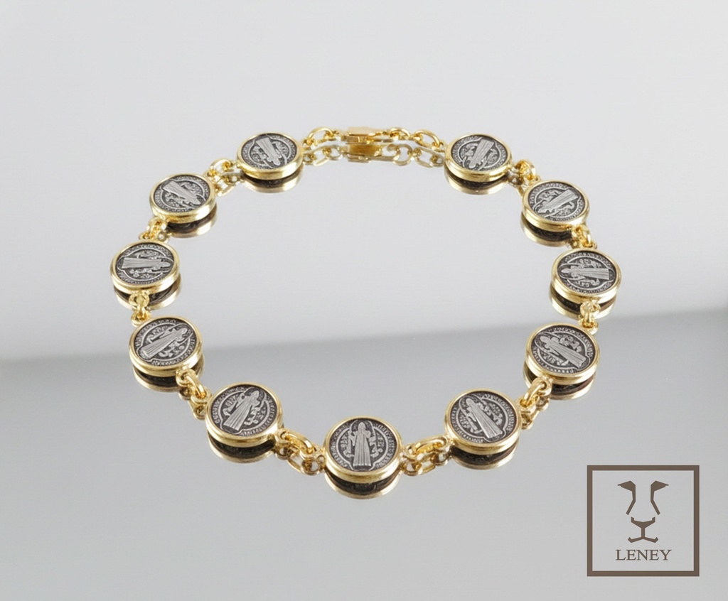 PULSERA 10 MEDALLAS SAN BENITO
