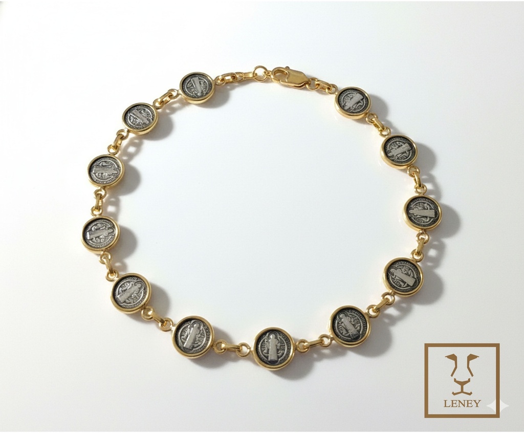 PULSERA 12 MEDALLAS SAN BENITO