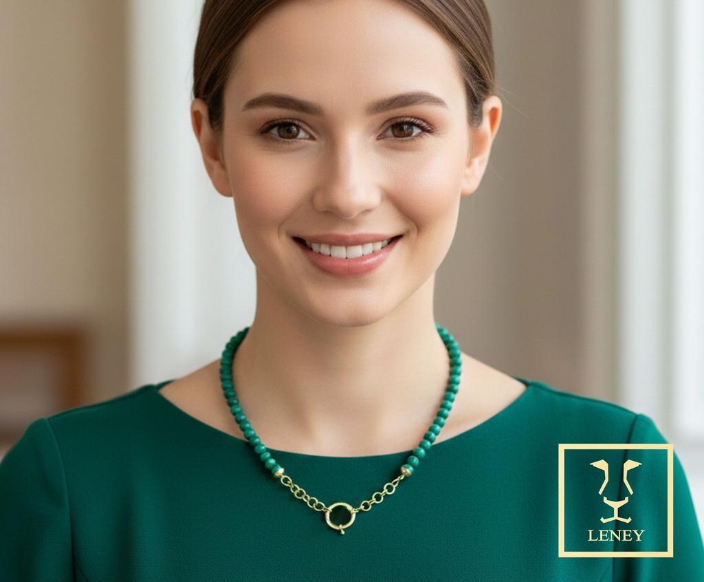 COLLAR MALAQUITAS ESFERICAS DE 6MM