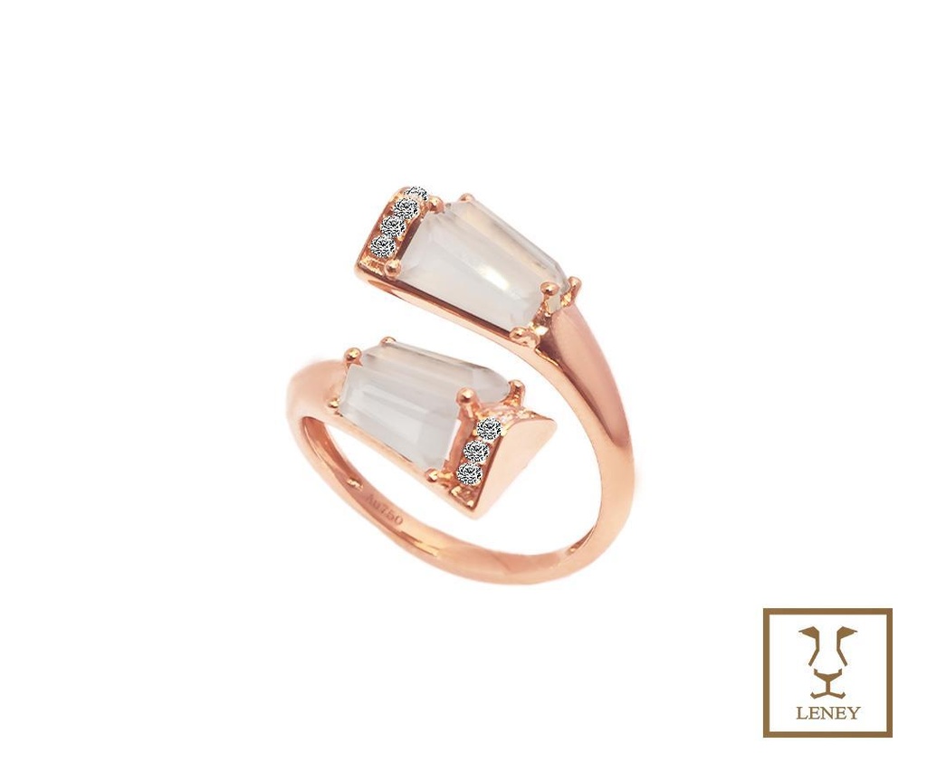 ANILLO QUARZO ROSA TRAPEZIOS