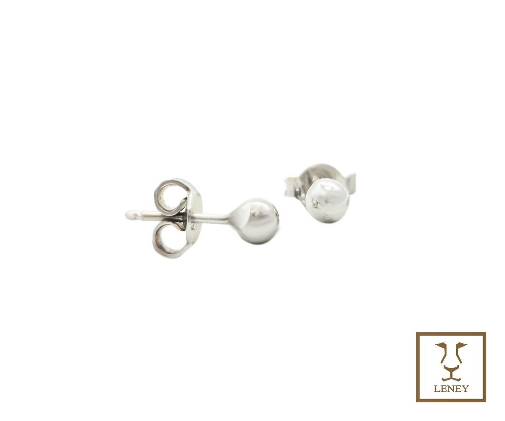 ARETE BOLITA ORO BLANCO