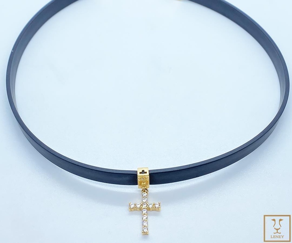 GARGANTILLA CAUCHO CON CRUZ