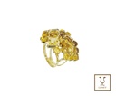 ANILLO CLUSTER CITRINES CUADRADOS