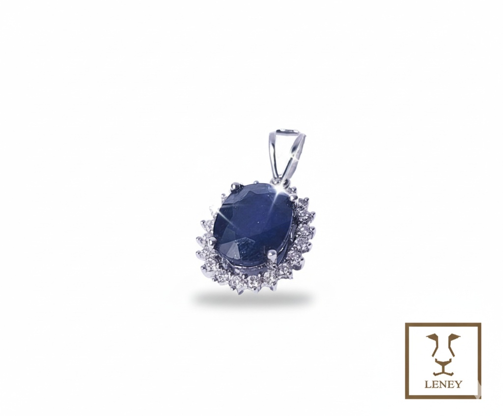 DIJE SAFIRO AZUL OVAL