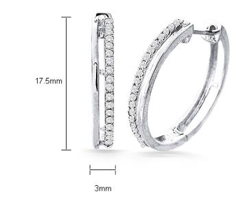 ARETE HUGGIE 17.5MM ACANALADO