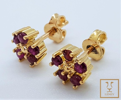 [1258W8] ARETE FLOR DE RUBI