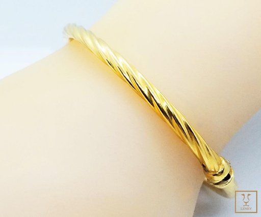 [1275W3] PULSERA CAÑA ENTORCHADA Y LISA