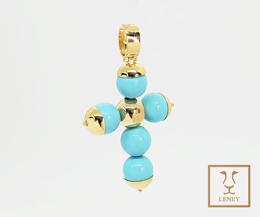 [1427W5] CRUZ 34MM ALTO 5 TURQUESAS