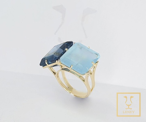 [1361W11] ANILLO TOPAZIO LONDON BLUE