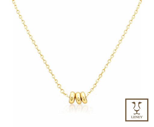 [1592W10] GARGANTILLA 3 ARGOLLITAS ORO AMARILLO