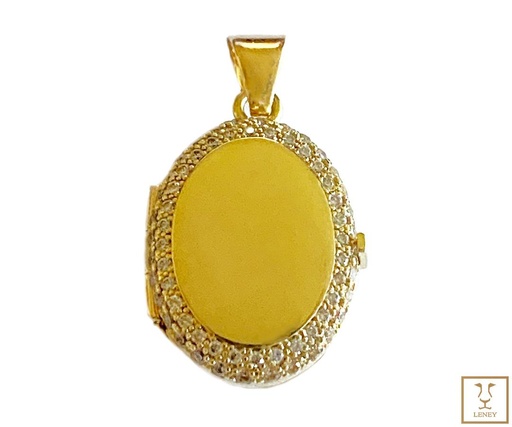 [1400W16] DIJE RELICARIO MEDALLON CON CIRCONES