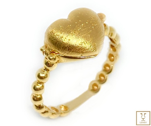 [1400W17] ANILLO CORAZON SATINADO RELICARIO