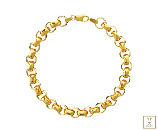 [1443W5] PULSERA ESLABON ROLL ON FILO