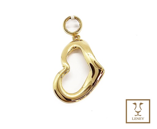 [1476W17] DIJE CORAZON SINUOSO 24X36MM