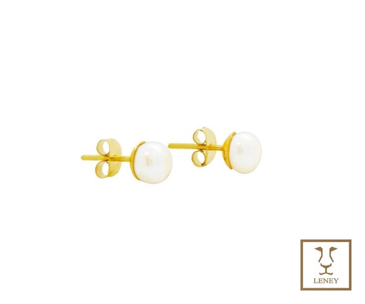 [1490W11] ARETE PERLA BOTON 6MM CON