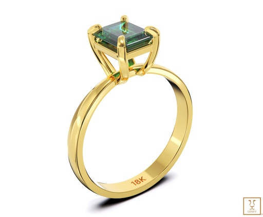 [1494W3] ANILLO SOLITARIO ESMERALDA 1.08