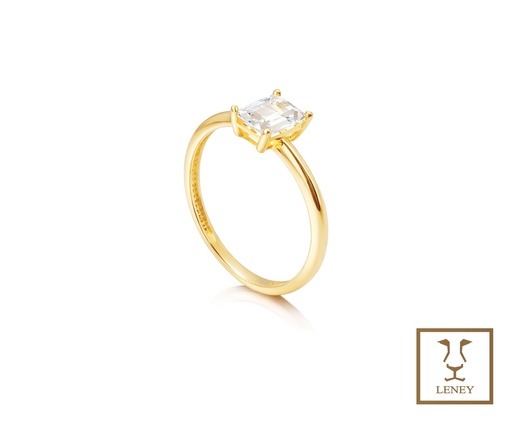 [1590W78] ANILLO SOLITARIO CIRCON BAGUETT