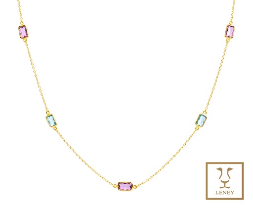 [1597W14] GARGANTILLA 5 PIEDRAS RECTANGULARES