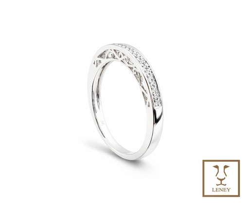 [1598W2] ANILLO CINTILLO 24 BRILLANTES