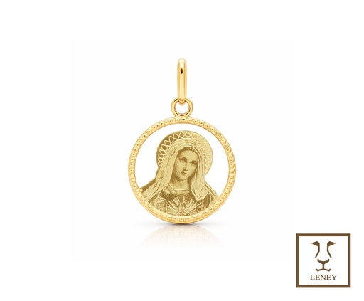 [1603W6] MEDALLA VIRGEN FOTOGRABADA Y CALADA