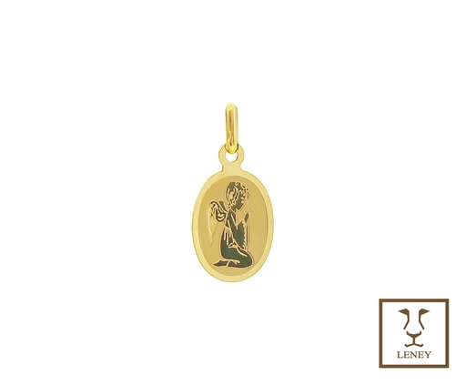 [1603W13] MEDALLA ANGEL REZANDO FOTOGRABADO