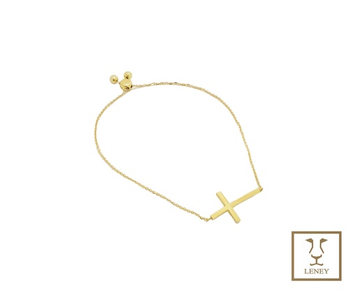 [1531W12] PULSERA CRUZ CURVA 25MM
