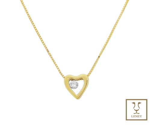 [1531W30] GARGANTILLA CORAZON BRILLANTE 0.005CT