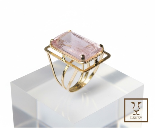 [1573W2] ANILLO MORGANITE RECTANGULAR 21X13MM