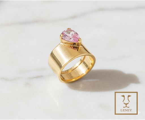 [1580W3] ANILLO MORGANITE GOTA 1.65CT