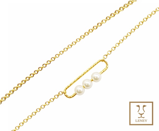 [1597W41] GARGANTILLA CON 3 PERLAS