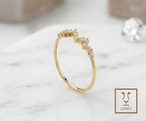 [1603W44] ANILLO CINTILLO ZIG ZAG DE