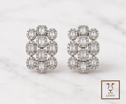 [1611W5] ARETE TRIPLE CINTILLO DE DIAMANTES