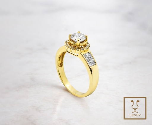 [1404W1] ANILLO SOLITARIO BRILLANTE CENTRAL