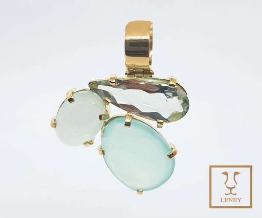 [1370W26] DIJE CALCEDONIAS OVAL 18 Y