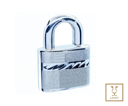 [1013W12] DIJE CANDADO CIRCON ORO BLANCO