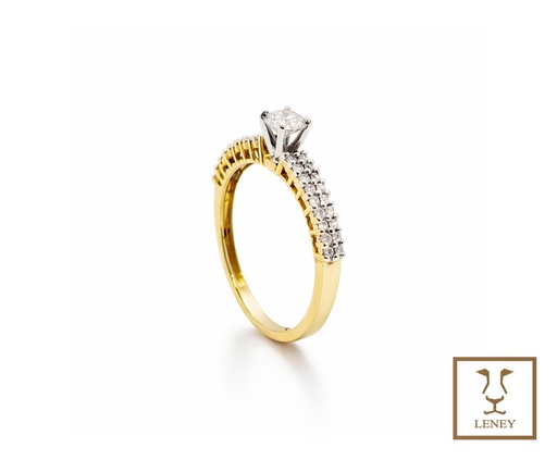 [1079W1] ANILLO SOLITARIO BRILLANTE C0.20CT