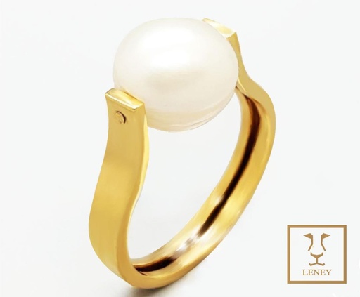 [1177W12] ANILLO PERLA BOTON RECTO