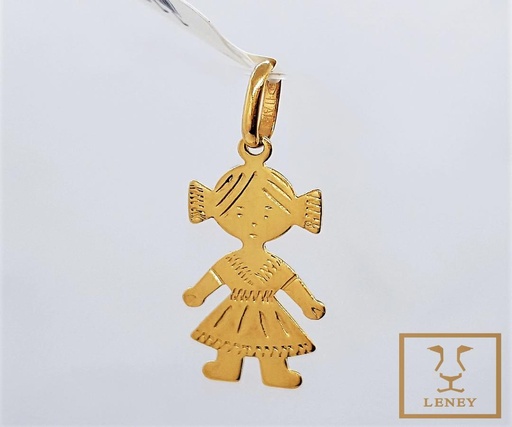 [1182W4] DIJE NINA GRABADO 20MM