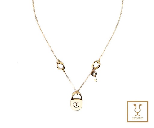 [1378W29] GARGANTILLA CANDADO LOVE CON LLAVE