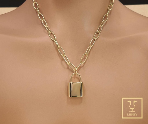 [1432W2] DIJE CANDADO BRILLOSO 26MM